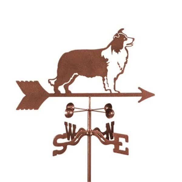 Dog Border Collie Weathervane with Roof Mount