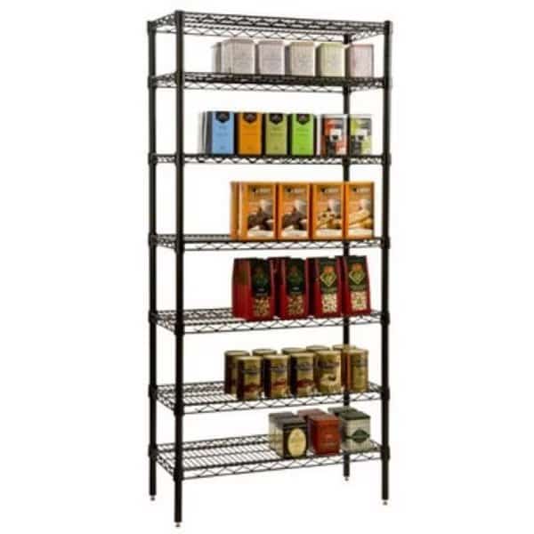 FocusFoodService FF2472BK 24 in. W x 72 in. L Epoxy Wire Shelf - Black