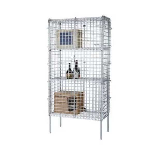 FocusFoodService FSEC243663 24 in. W x 36 in. L x 63 in. H Security Cage - Chrome