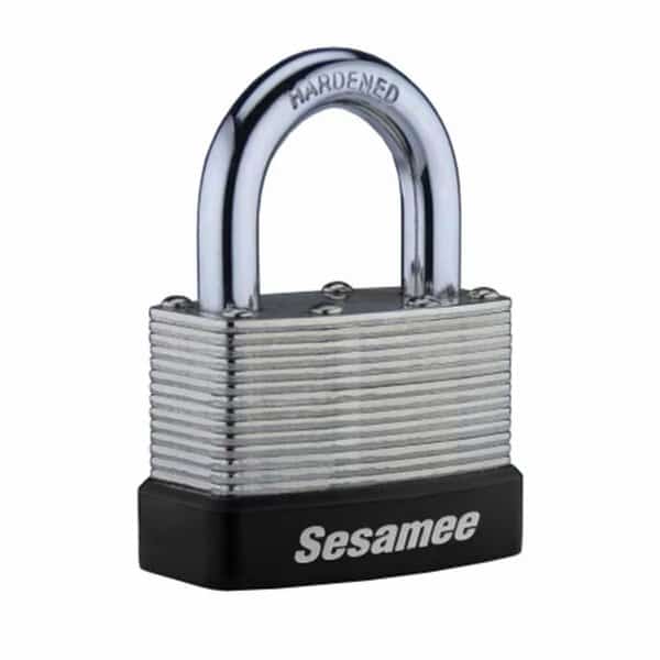 4 Dial Resettable Combination Brass Padlock, 1 in. Hardened Steel Shackle