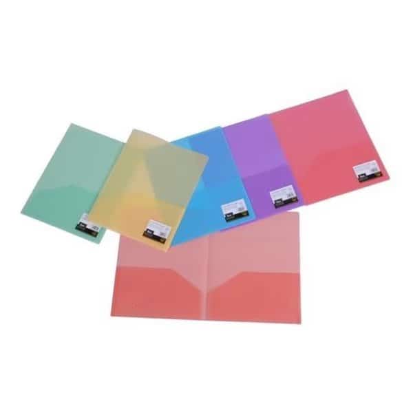 Filexec Poly Two Pocket Folder; Assorted Colors; 12 Pack