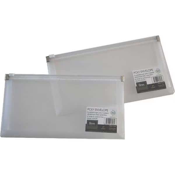 Filexec Zipper Envelope - Side Loading; Clear; Set of 12