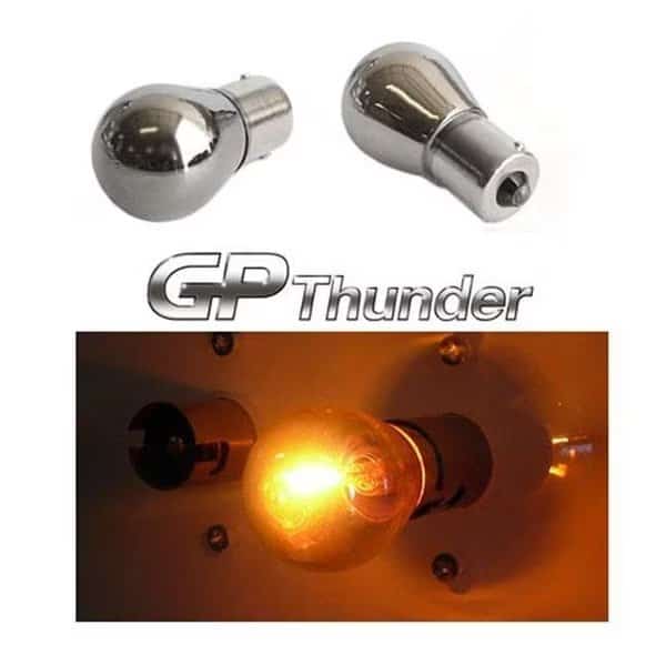 GP-Thunder GP-1156-CA Chrome Silver Amber Light Bulb Straight Pin