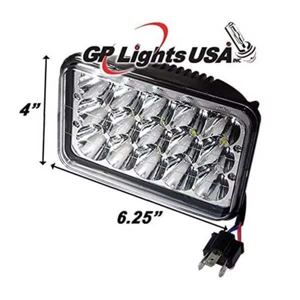 GP-Xtreme GP-LED9-130 H4651-H466 Rectangle Conversion LED Cree High & Low Seal Beam Headlight Lamps; 4 x 6 in.