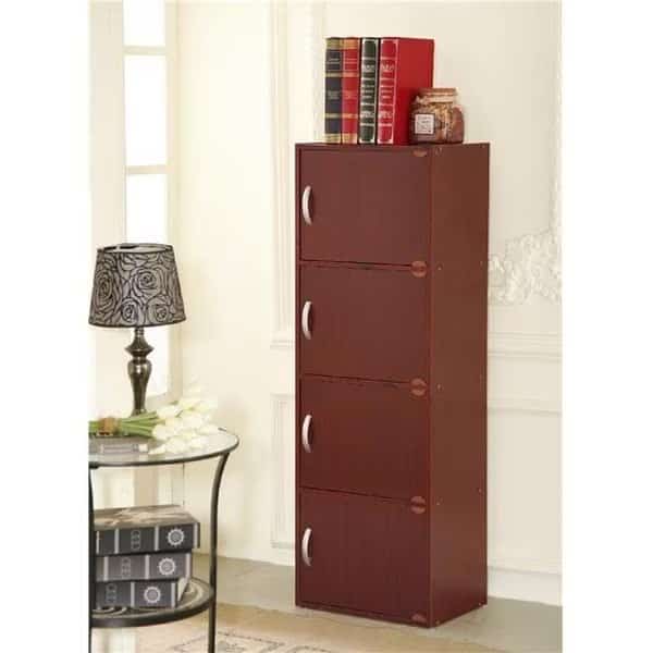 Hodedah Hid4 Mahogany 4 Door Cabinet