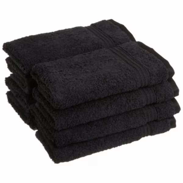 Superior Egyptian Cotton 8-Piece Hand Towel Set  Black