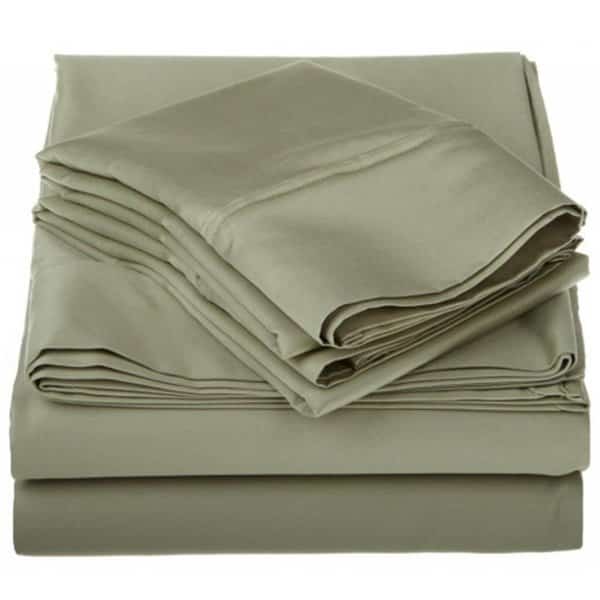 Egyptian Cotton 1200 Thread Count Solid Sheet Set  California King-Sage