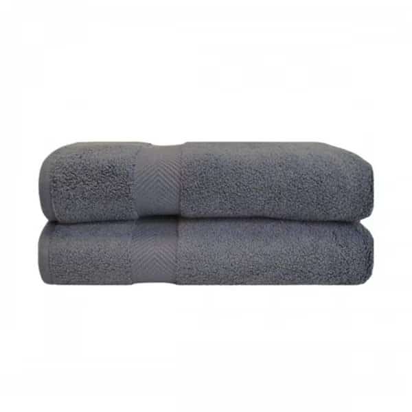 Superior ZT BSHEET GR Zero Twist Cotton Bath Sheet Set - Grey; 2 Pieces
