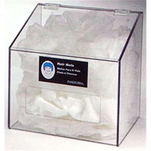 RackEm Racks 5119 Hair Net-Beard Cover-Shoe Cover Dispenser with Clear Lid- Clear Plastic