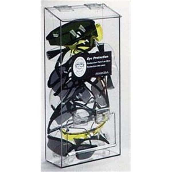 RackEm Racks 5145 20-Pair Visitor Safety Glasses Dispenser with Lid and Door - Clear Plastic