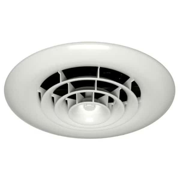 Havaco Quick Connect HT-G6B-R1 White Round Ceiling Diffuser with 6 in. Boot