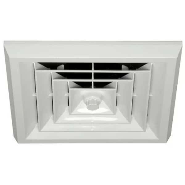Havaco Quick Connect HT-G6B-S1D White Square Ceiling Diffuser with 6 in. Boot and Rotary Damper