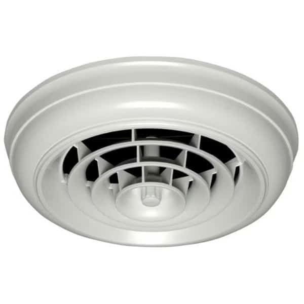 Havaco Quick Connect HT-CCG6B-R1 White Round Capital Crown Ceiling Diffuser with 6 in. Boot
