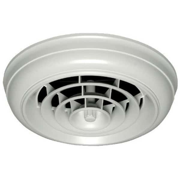 Havaco Quick Connect HT-CCG6B-R1D White Round Capital Crown Ceiling Diffuser and 6 in. Boot with Rotary Damper