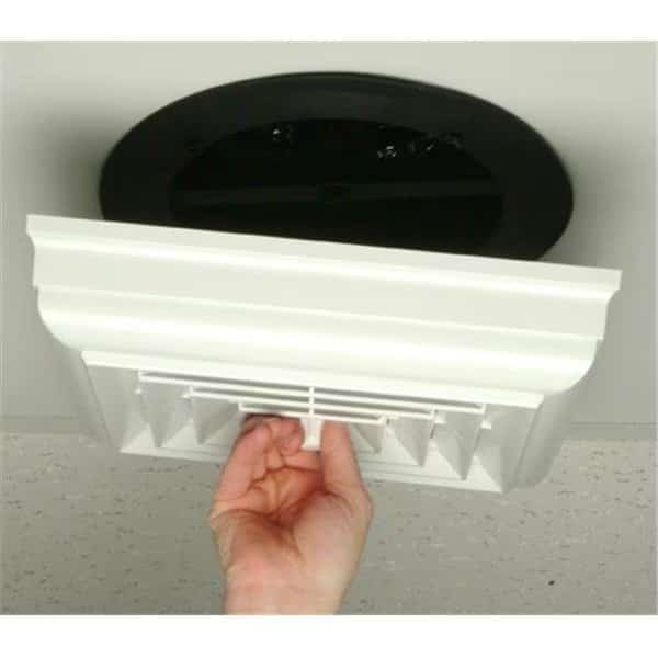 Havaco Quick Connect HT-CCGB-S1 White Square Capital Crown Ceiling Diffuser with 8 in. Boot