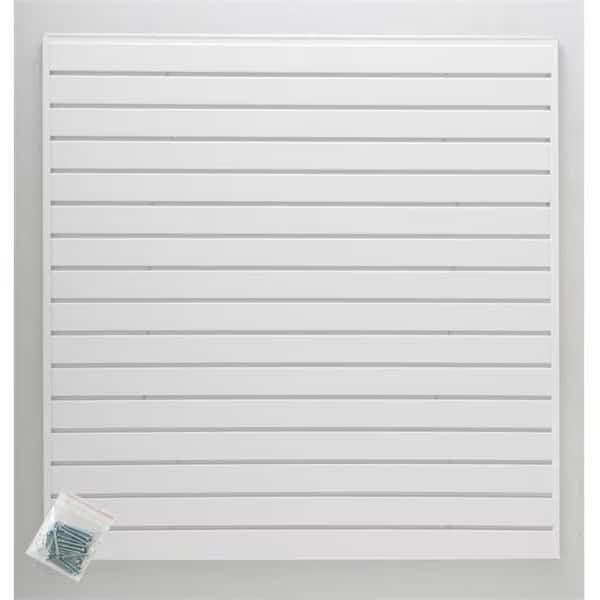 Jifram Extrusions; Inc. 01000789 Easy Living Easy Wall 4 ft. X 4 ft.  Add Your Own Accessories White Slatwall Kit