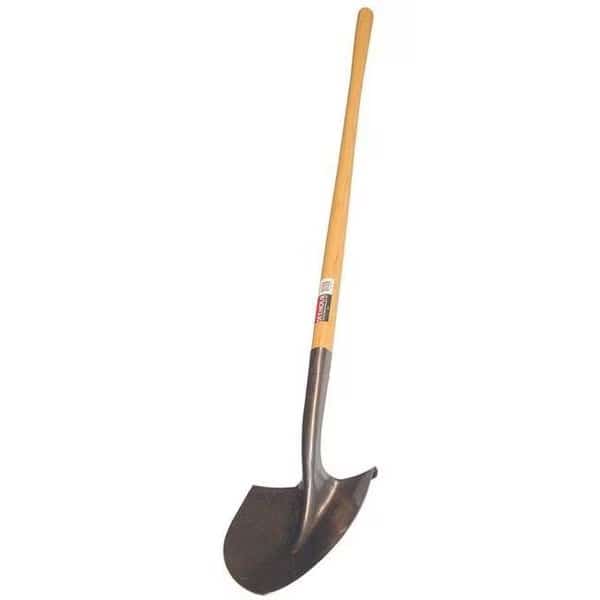 Professional Round Point Shovel, 42 in Wood Handle
