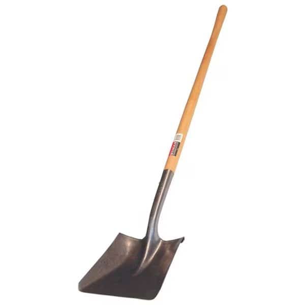 Economy Grade Square Point Shovel, 42 in Hardwood Handle