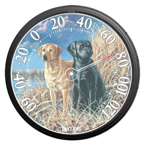 Taylor Precision Image Gallery Black & Yellow Labradors Thermometer 6703