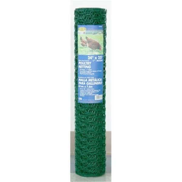 24in. x 25ft. 1in. Mesh PVC Coated Green Poultry Netting