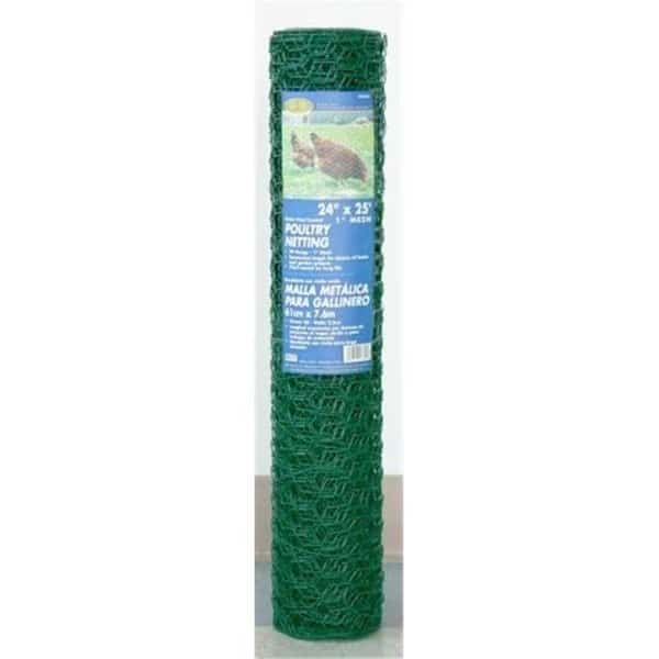 Mat 24in. x 25ft. 1in. Mesh PVC Coated Green Poultry Netting  308452B