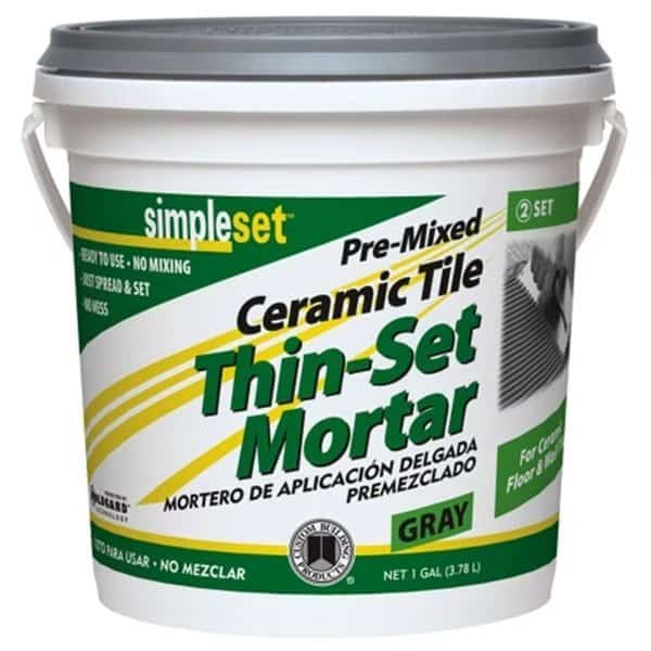 Custom Building Products 1 Gallon Gray Pre-Mixed Ceramic Tile Thin-Set Mortar  C - Pack of 2