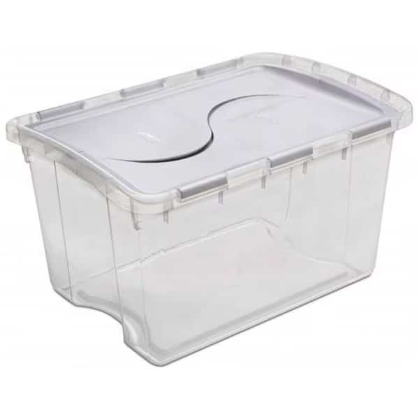 48 Quart Clear Hinged Lid Storage Box   - Pack of 6