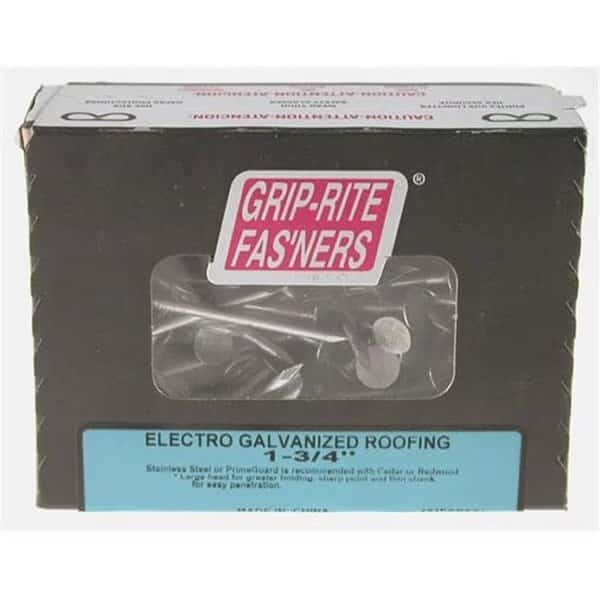Roofing Nail, 7/8 in L, Steel, Electro Galvanized Finish
