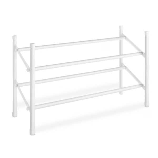 White Stackable & Expandable Shoe Rack; 24 x 45 in.