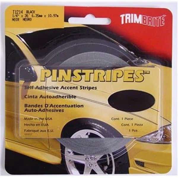 TRIMBRITE T1214 Pinstripe Tape; Black; 0.25 In. X 36 Ft.