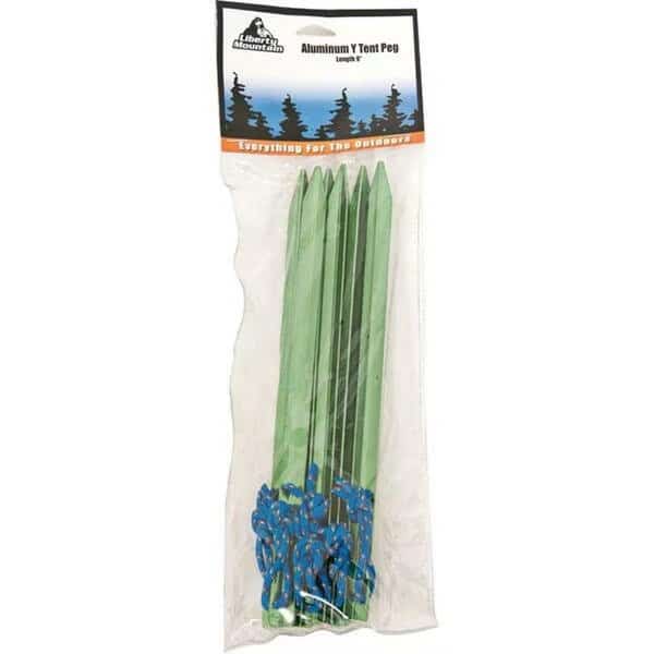 9in. Aluminum Y Tent Peg, 6PK