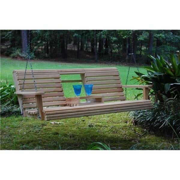 Louisiana Cypress Swings CSF5  Flip Console Swing- 5 Feet