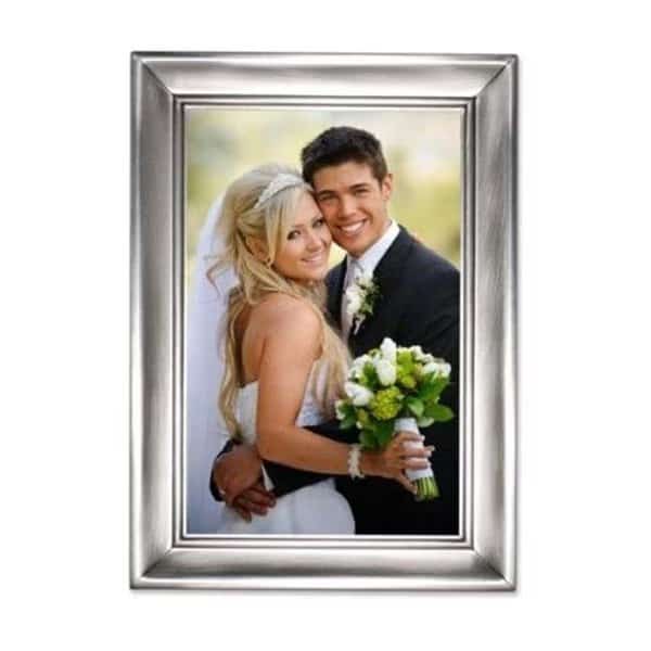 Lawrence Frames 609046 Lawrence Frames Brushed Pewter 4x6 Metal Picture Frame