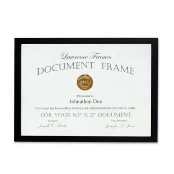 Lawrence Frames 755581 Lawrence Frames 8.5x11 Black Wood Certificate Picture Frame - Gallery Collection