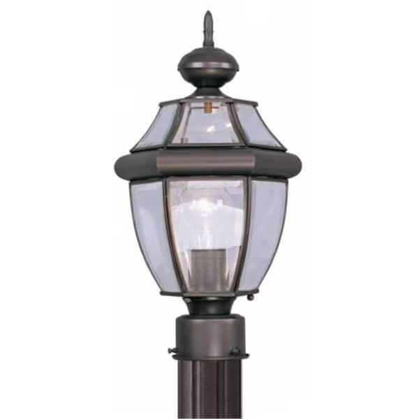 1 Light Post light; Bronze
