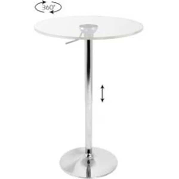 Adjustable Bar Table with Clear Top - Clear Acrylic