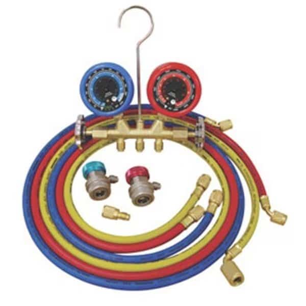 ATD Tools ATD-3694 Deluxe Dual Brass Ac Manifold Gauge Set