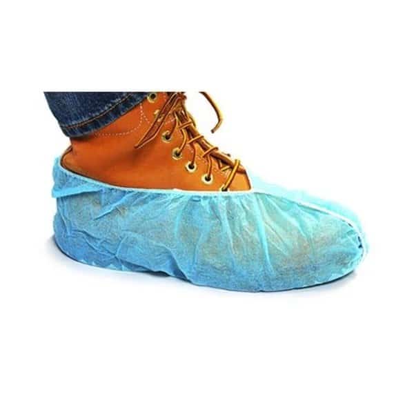 Disposable Shoe Covers, Polypropylene, Blue, Slip Resistant Sole: Yes , XL