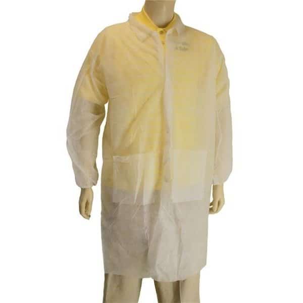 Major Gloves 00-9100-L Disposable Lab Coat - Large; Pack 30