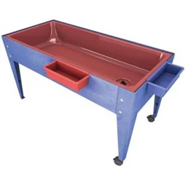 Manta Ray S6224 Red Liner Sand And Water Activity Center with Lid And 2 Casters Blue