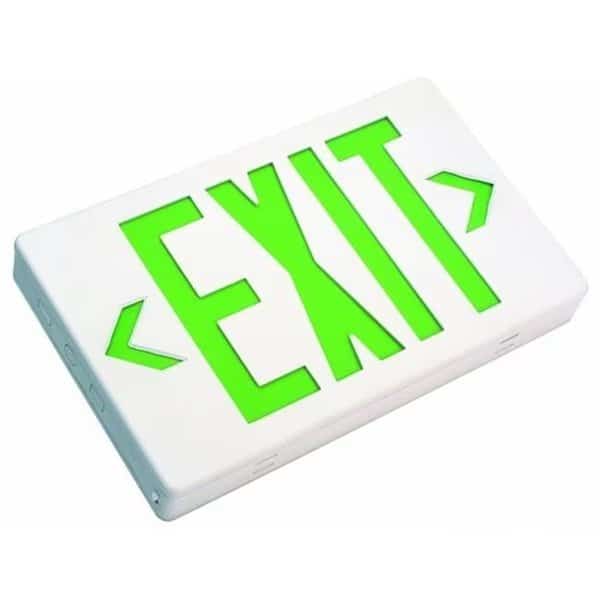 NICOR EXL1-10-UNV-WH-G-2 LED Emergency Exit Sign with Green Lettering