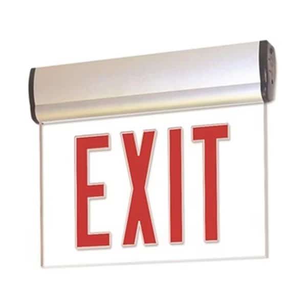 Nora Lighting NX-810-LEDGCA Green LED Single Face Edge-Lit Exit; AC only; Clear; Aluminum, Nora Lighting, Mfr#: NX-810-LEDGCA