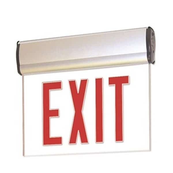 Nora Lighting NX-812-LEDGCA Green LED Single Face Edge-Lit Exit; with Battery?Backup; Clear; Aluminum