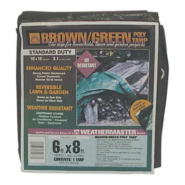 6 ft x 8 ft Tarp, Brown/Green