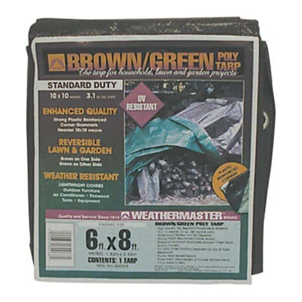 6 ft x 8 ft Tarp, Brown/Green