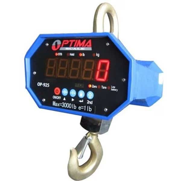 Optima Scales OP-925A-20000 Heavy-Duty Crane Scale - 20000 lbs x 10 lb. LED Display