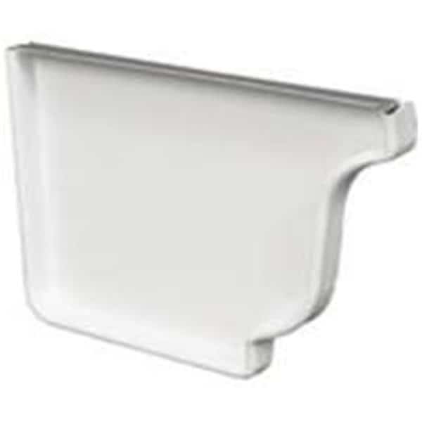 27005 White Aluminum Left Gutter Endcap - 5 In.