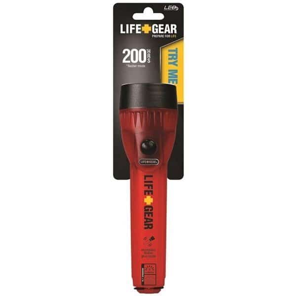 LIFE+GEAR LG124 Flashlight LED Lamp Alkaline Battery Red