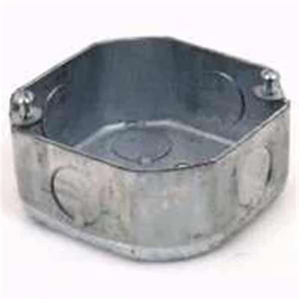 Electrical Box, 15.5 cu in, Octagon Box Type, 2 Gangs, Steel