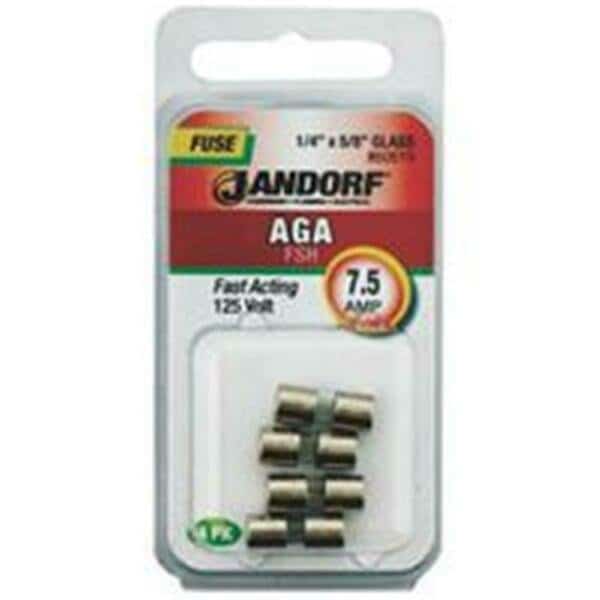Glass Fuse, AGA Series, Fast-Acting, 7.5A, 125V AC